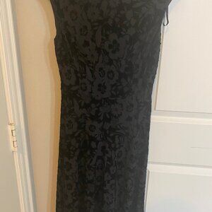 Black Velvet Midi Dress Women